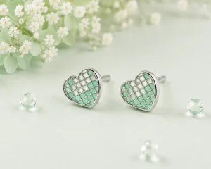 Pawfect Heart Earrings — Green